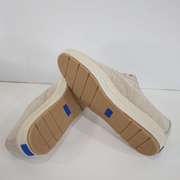NEW Keds Natural Linen Canvas Lace Up Sneakers Size 7.5M - Picture 8 of 9